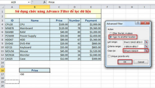 Hướng dẫn chi tiết cách dùng hàm advanced filter trong excel - Ảnh 7