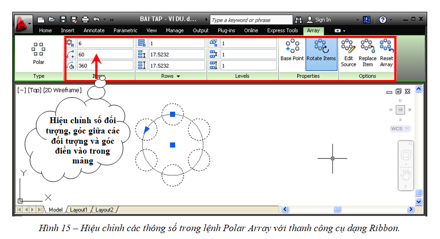 Lệnh Array trong CAD