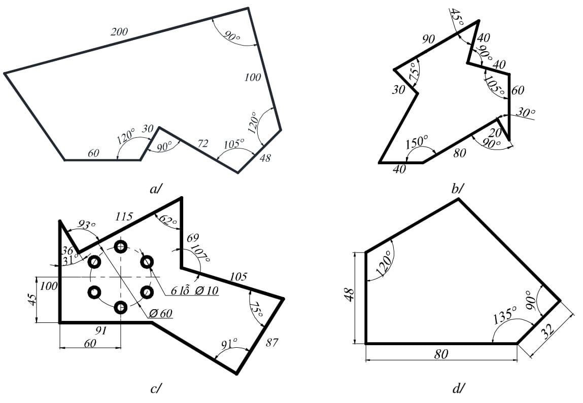 Bài tập AutoCad 2D - Bài số 3-1
