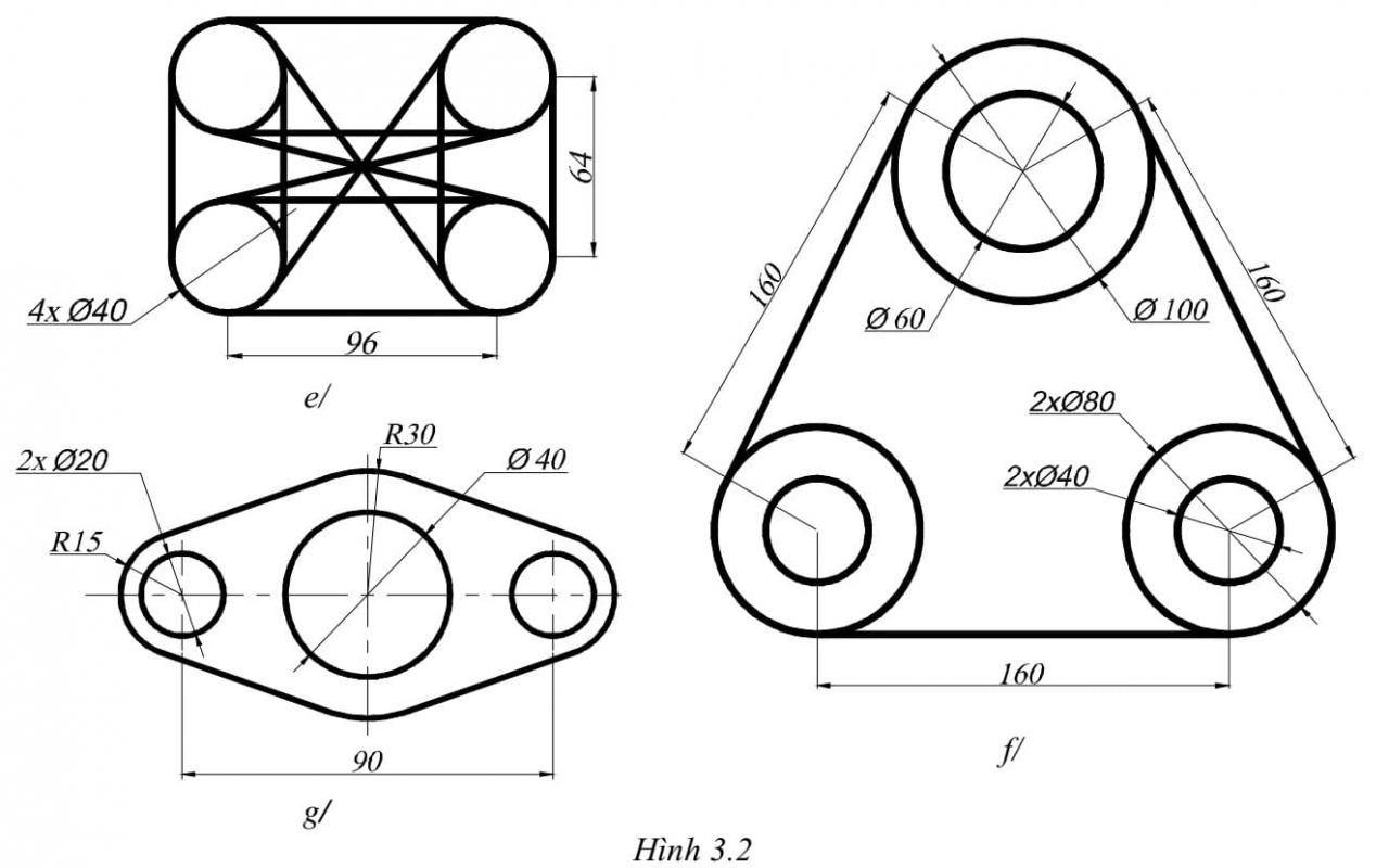 Bài tập AutoCad 2D - Bài số 3-3