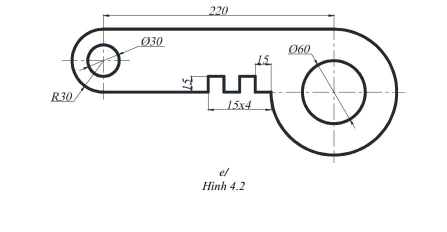Bài tập AutoCad 2D - Bài số 4-3