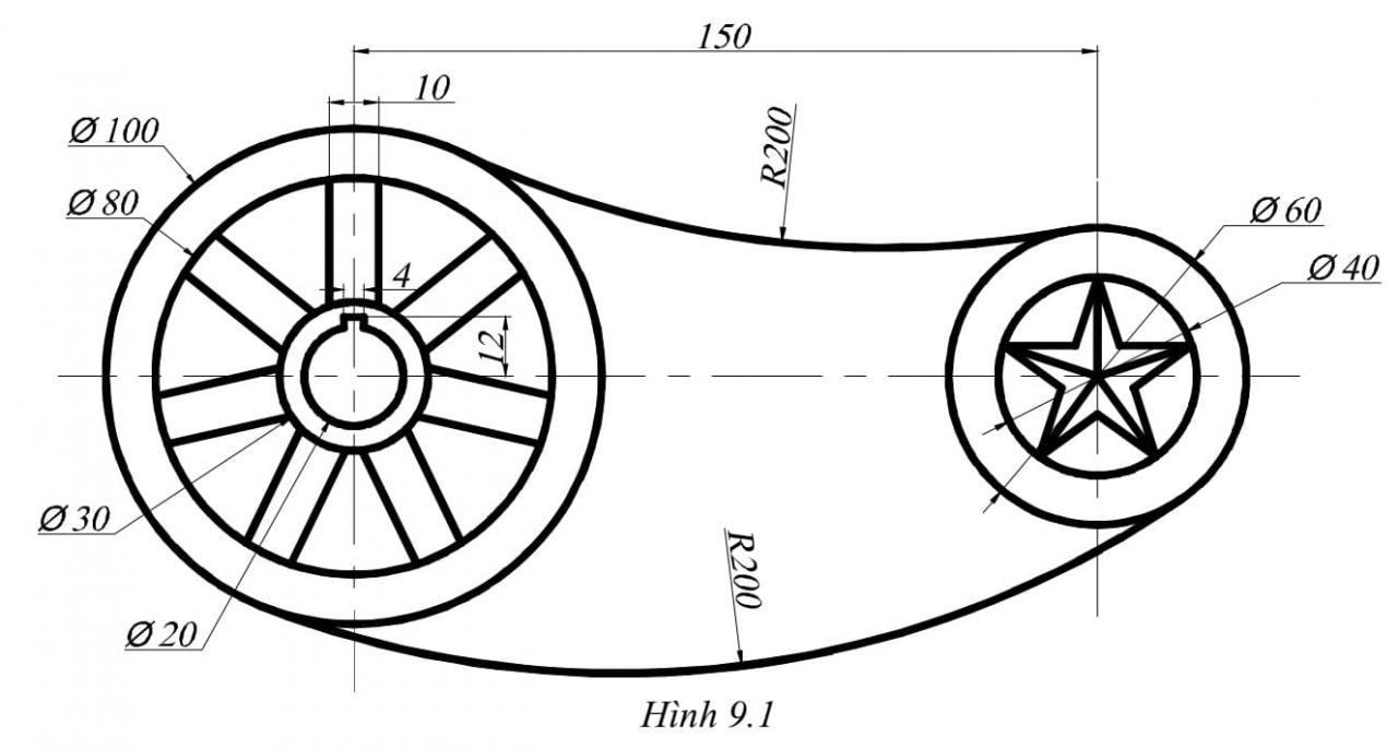 Bài tập AutoCad 2D - Bài số ôn tập - 1