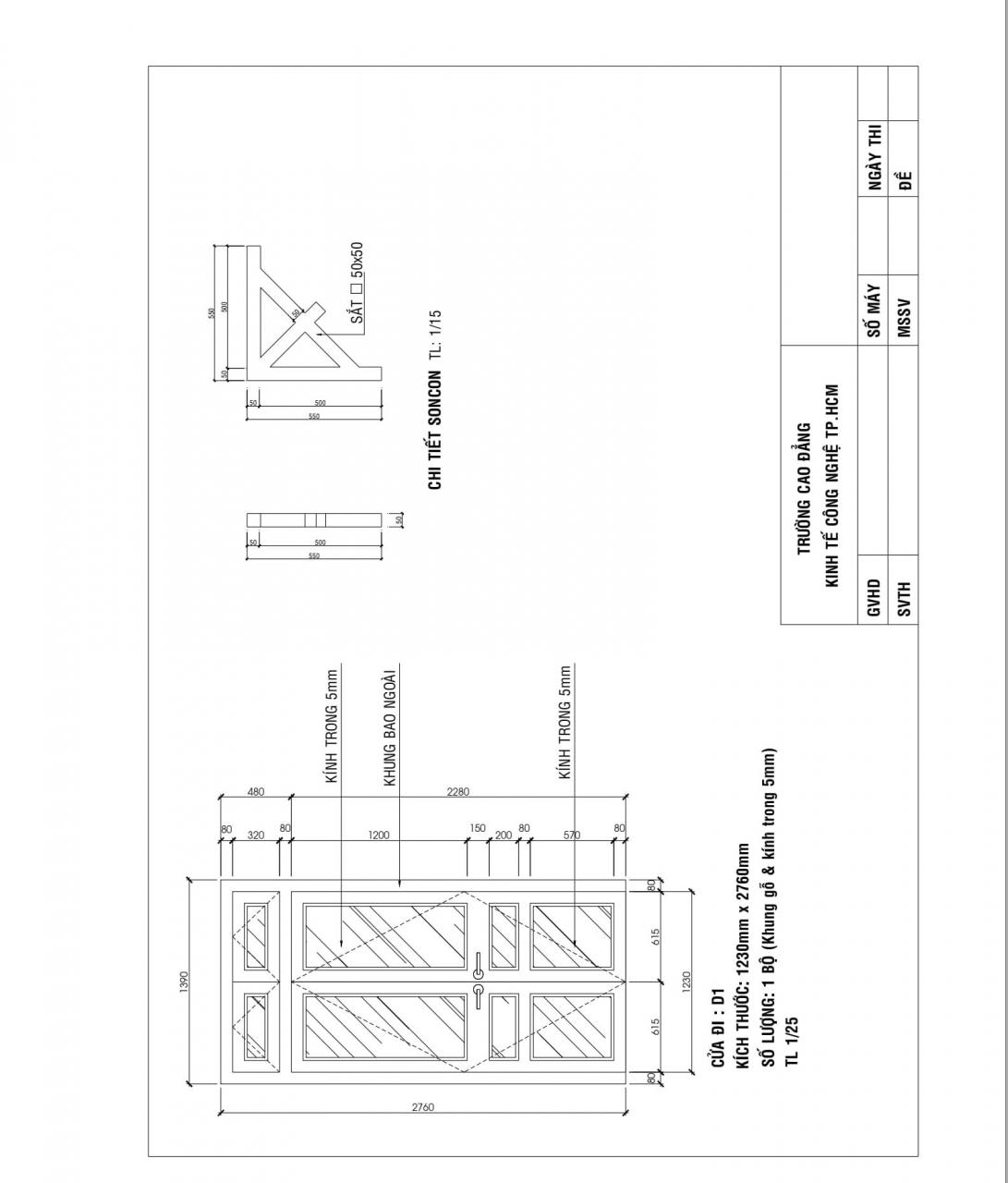 Bài tập AutoCad 2D - Bài số ôn tập - 4