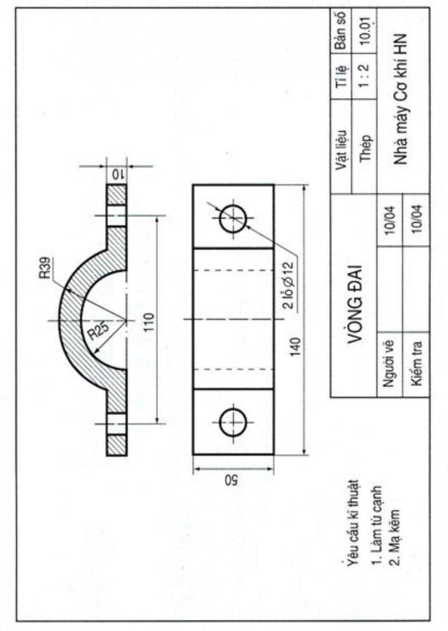 Bài tập AutoCad 2D - Bài số ôn tập - 5