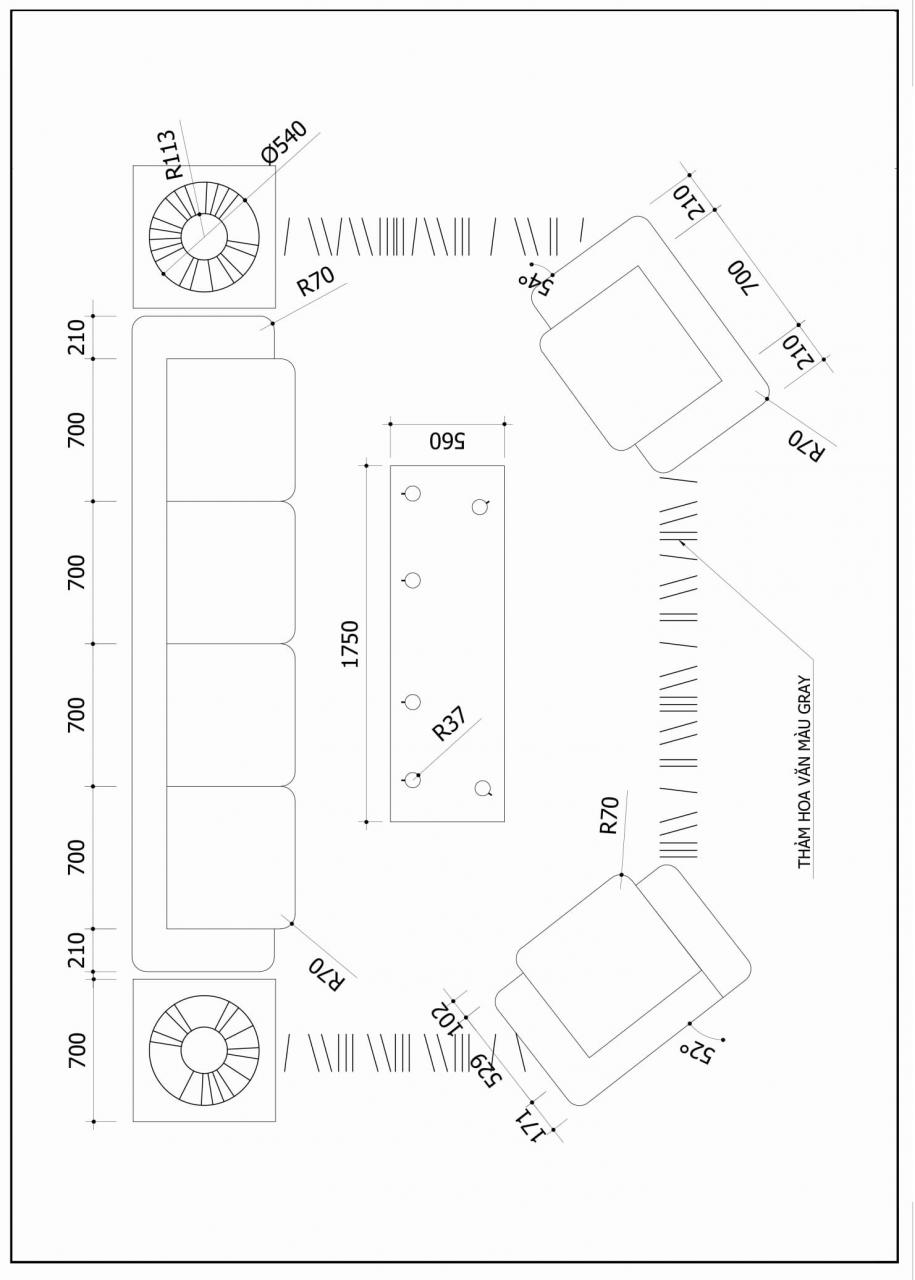 Bài tập AutoCad 2D - Bài số ôn tập - 7